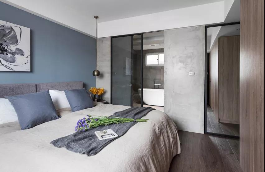 93㎡現代簡約風格室內裝修效果圖，陽臺落地窗太美了吧！