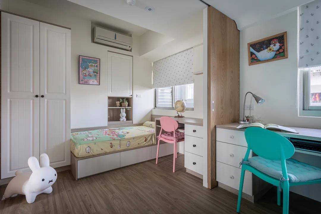 100㎡簡約北歐風格新房裝修案例，湖藍色清新美宅！